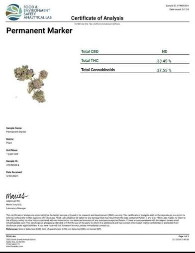 Permanent Marker THCA Flower | Premium Cannabis | The Mad Skunk