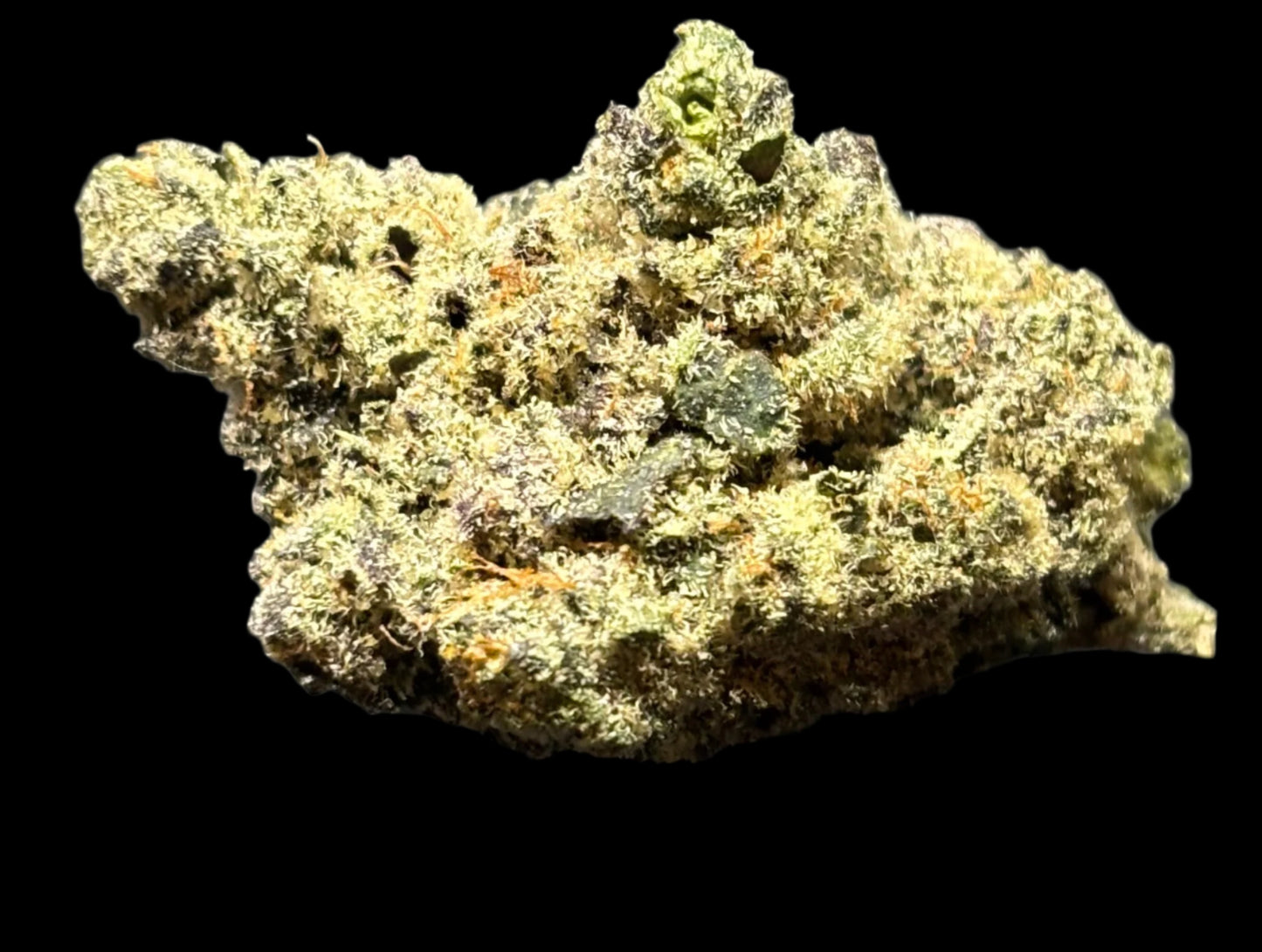Premium Limoncello THCa flower showing frosty trichomes and vibrant buds zoomed in view to show details